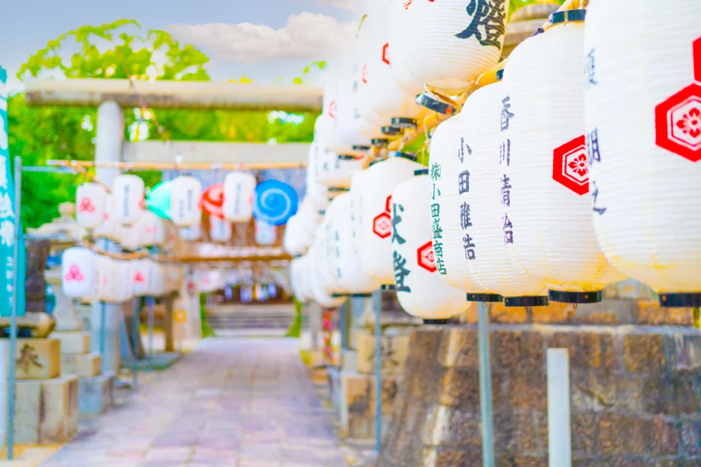 神社の提灯の写真２